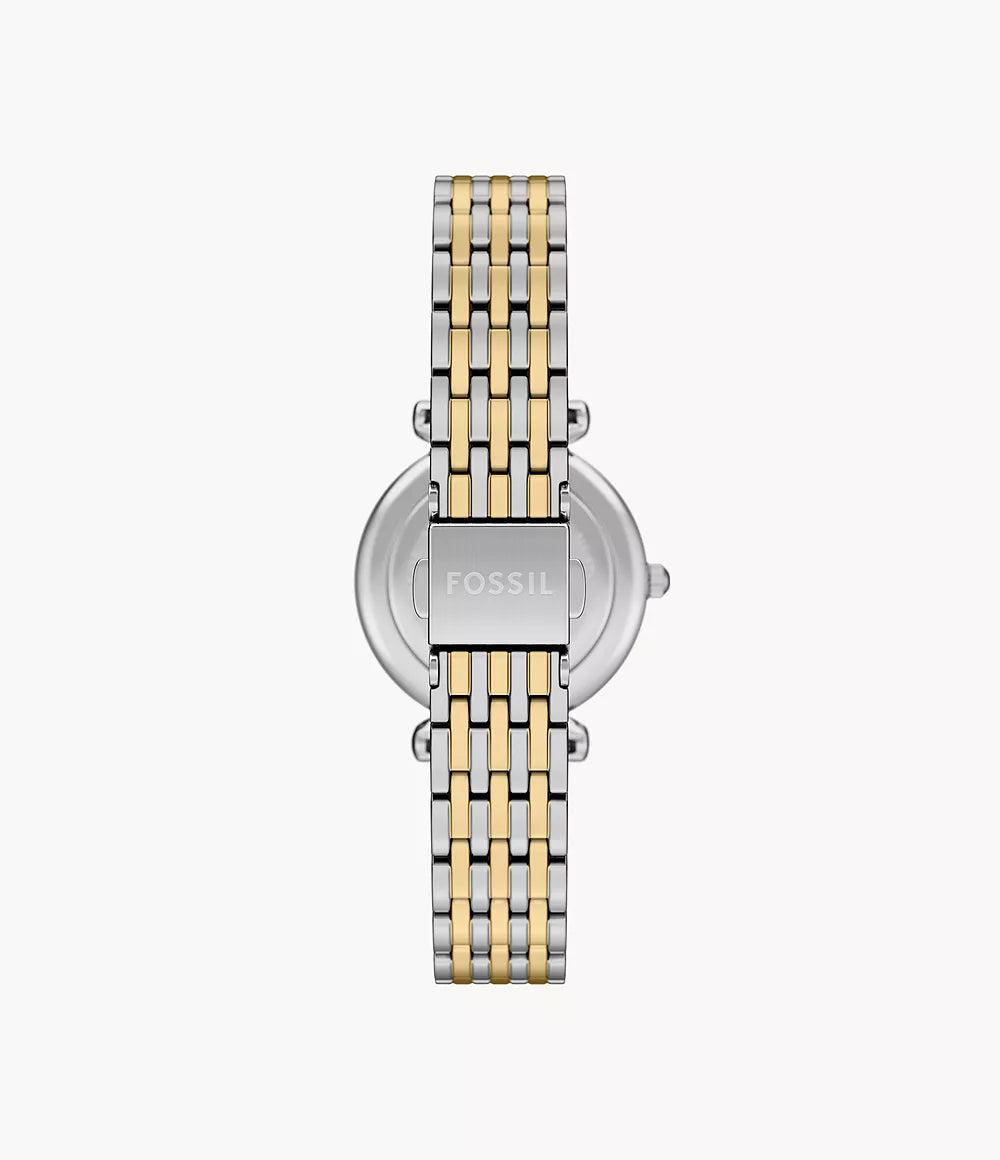 Fossil Carlie Three Hand Two Tone Stainless Steel Watch ES5438
