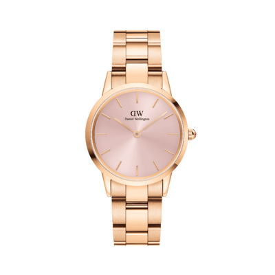 Daniel Wellington Iconic Link 28mm Light Pink Dial Watch DW00100370