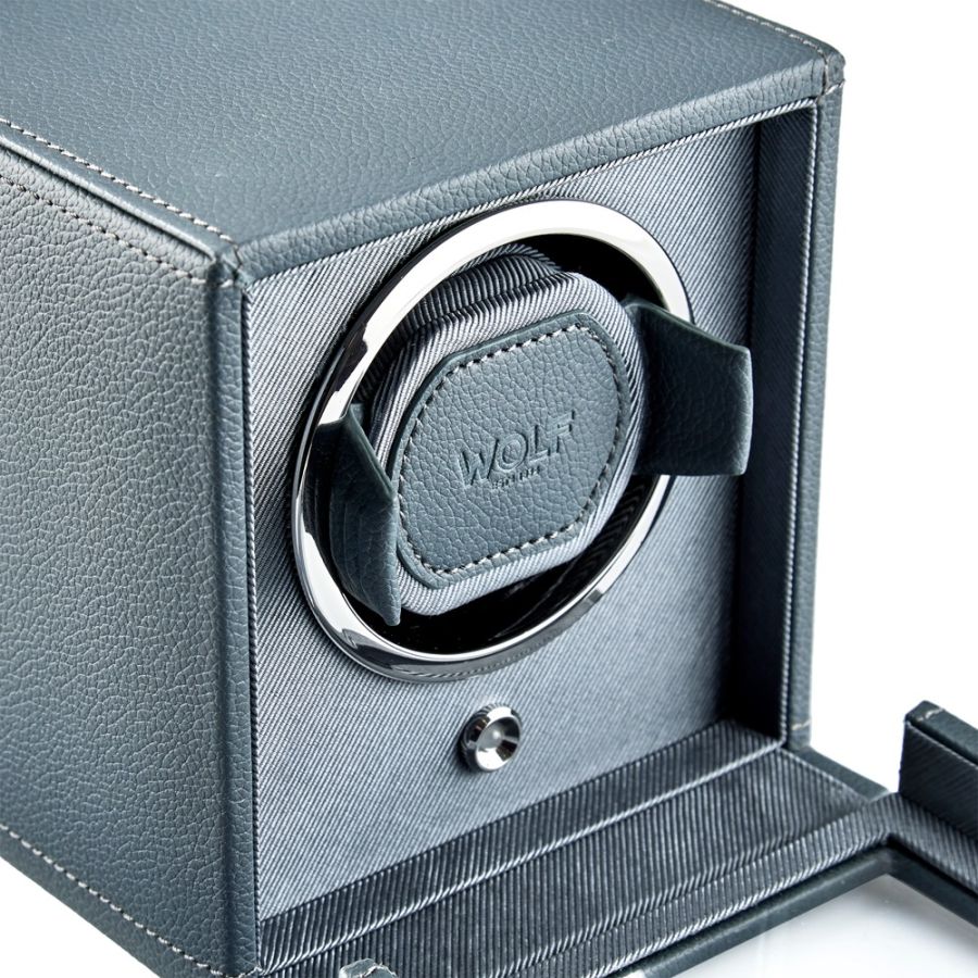 Wolf "Cub" Single Watch Winder with Cover - Vegan Leather
