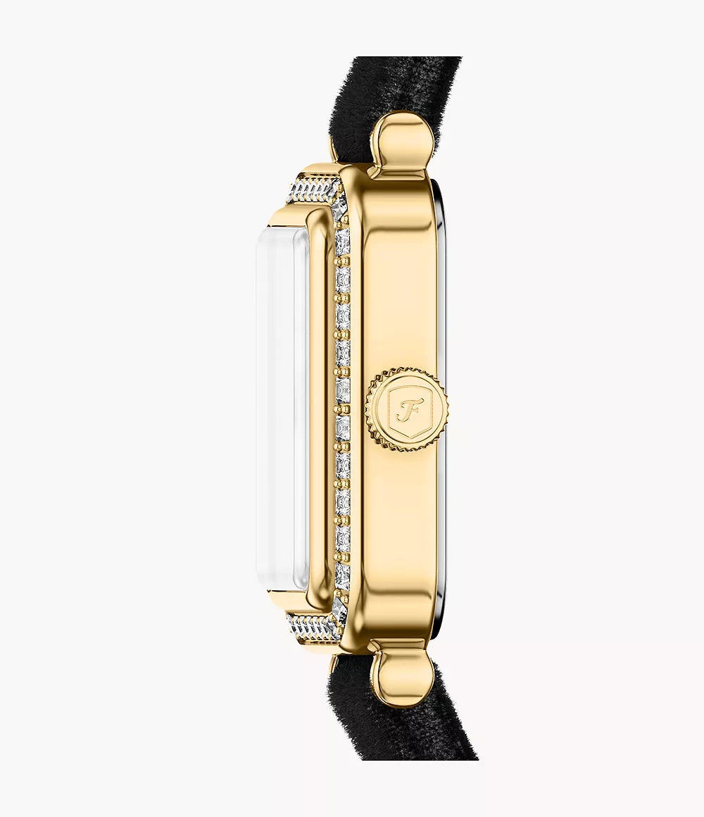 Fossil Raquel Two Hand Black Velvet Watch ES5437