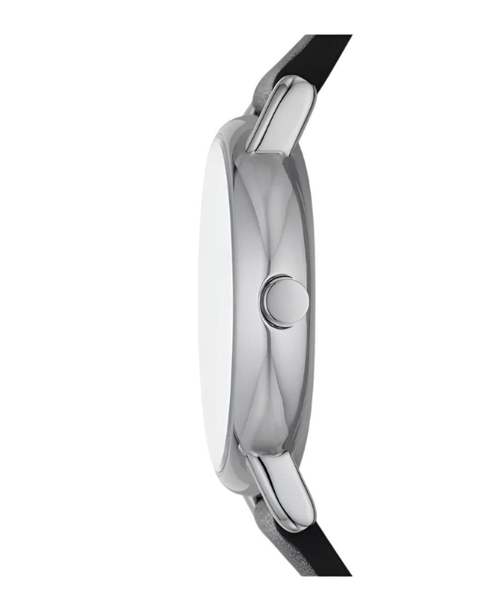 Skagen Signatur Lille Black Leather White Dial Watch SKW3120