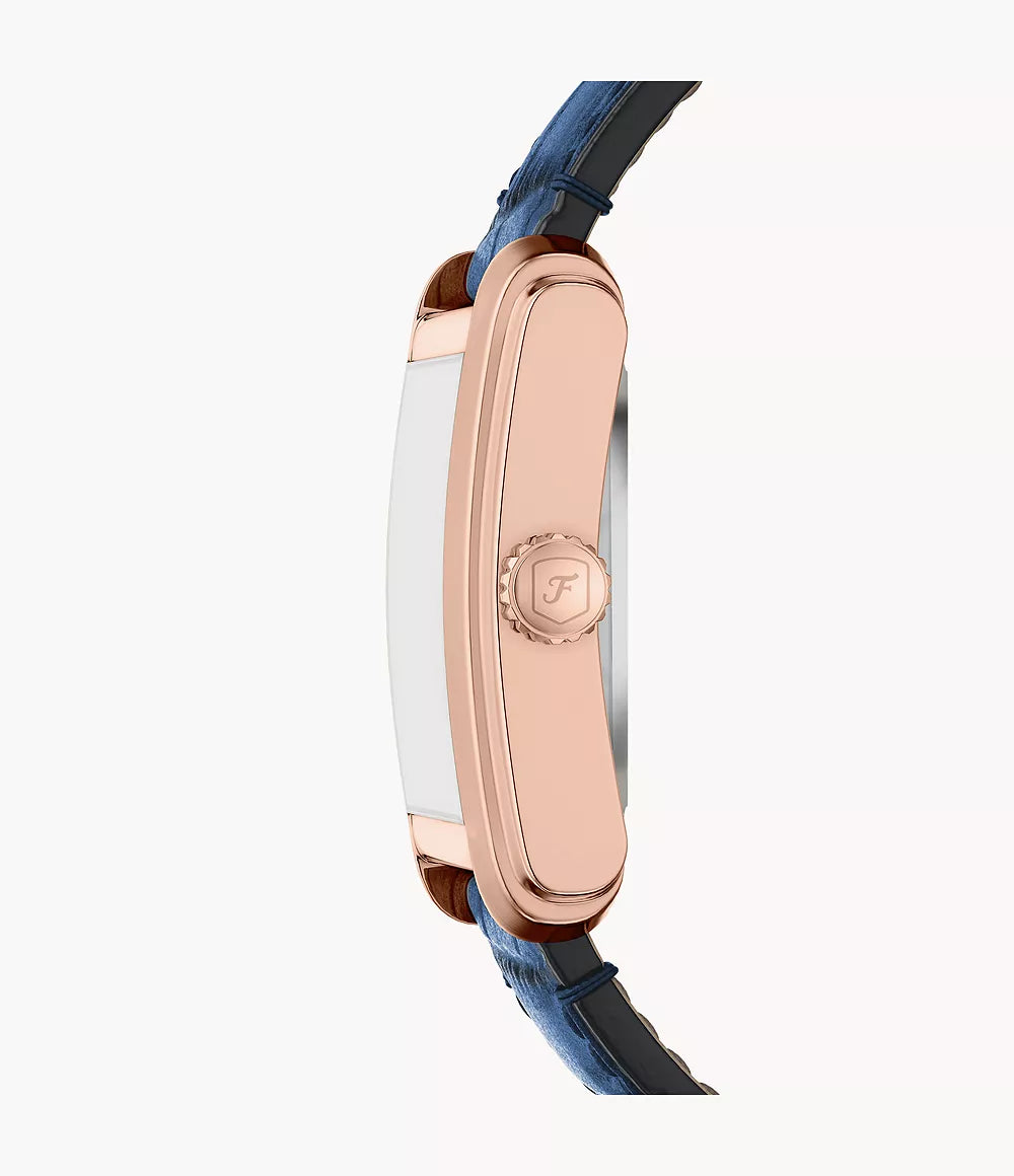 Fossil Carraway Automatic Blue Croco Leather Watch ME3274