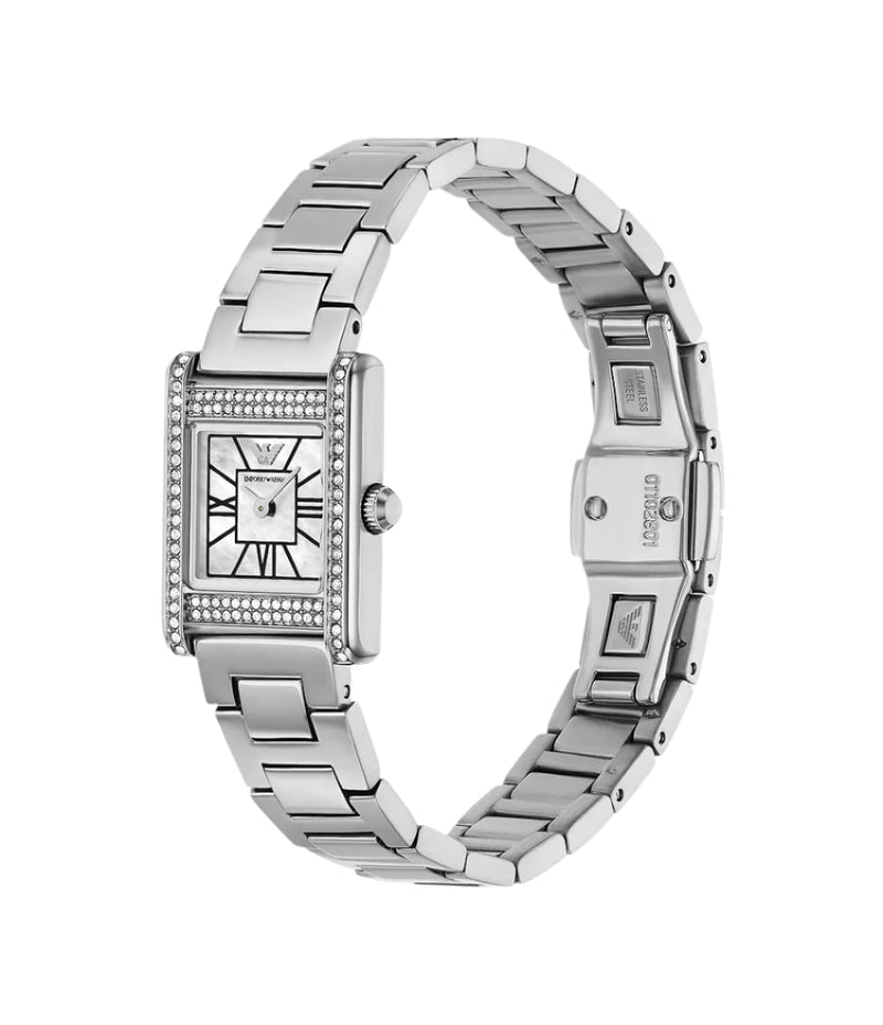 Emporio Armani Two-Hand Mother of Pearl Dial Stainless Steel Watch AR11662
