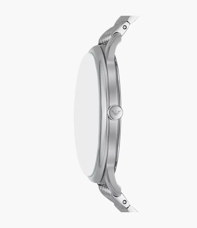 Emporio Armani Three-Hand Date White Dial Stainless Steel Watch AR11599