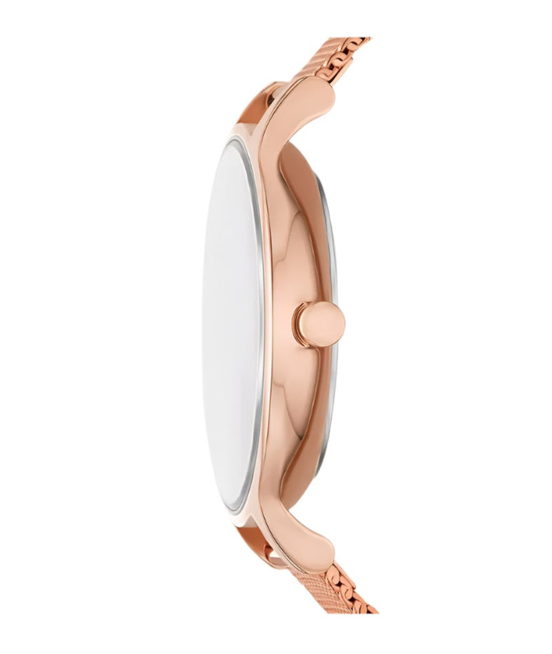 Skagen Anita Rose Gold Mesh Watch with Red Dial for Women SKW3150