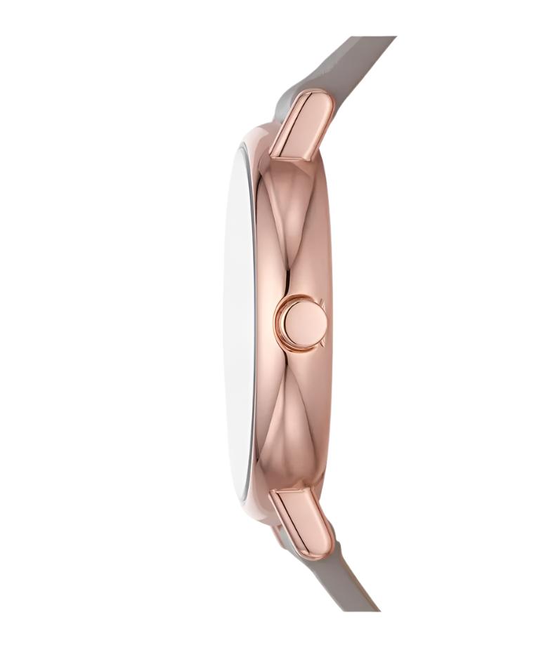 Skagen Signatur Lille Greystone Leather Rose Gold Dial Watch SKW3060