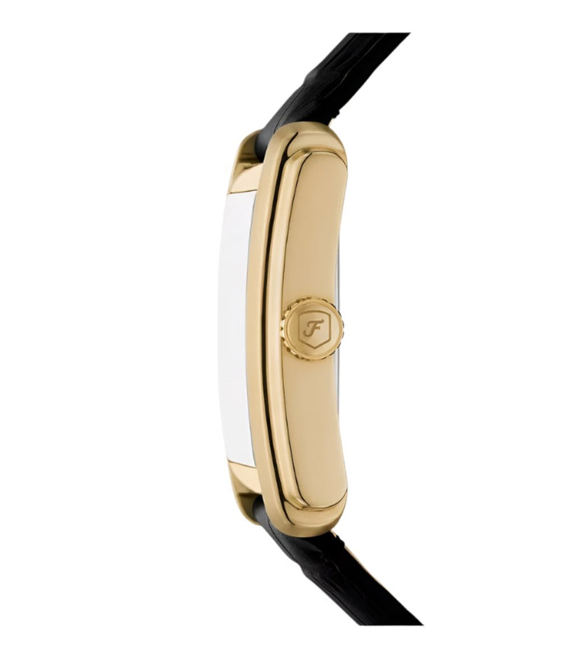 Fossil Carraway Black Croco Leather Black Dial Watch FS6091