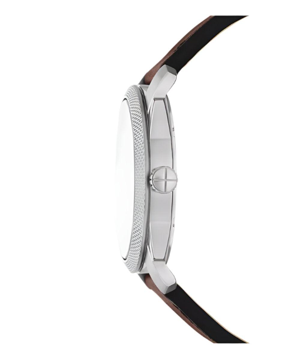 Fossil Machine Brown Leather Strap Green Dial Watch FS6085