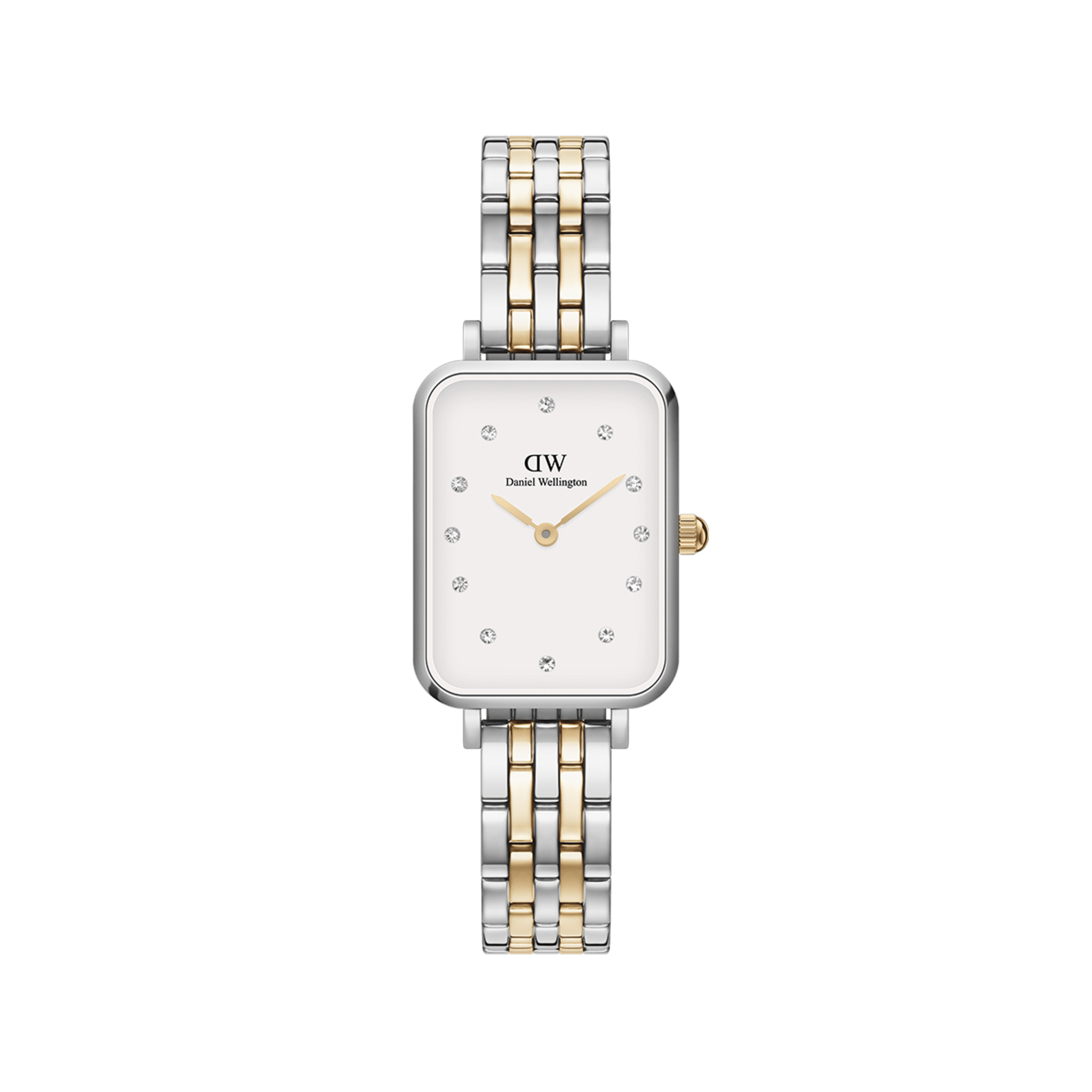 Daniel Wellington Quadro Lumine 20X26mm 5-Link White Watch DW00100625