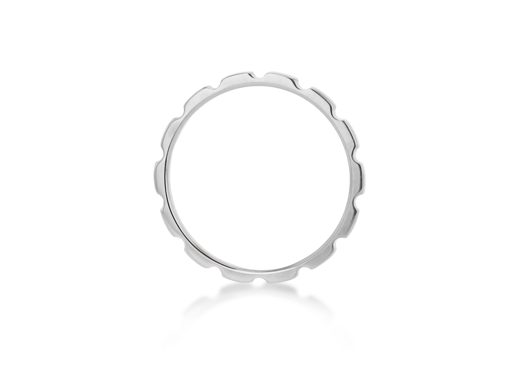 9K White Gold Stacker Ring Contemporary Style for Women Jewelry