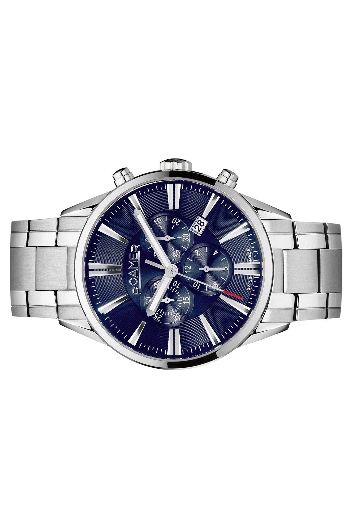 Roamer Superior Chronograph 44mm Blue Dial  Stainless Steel Strap Watch