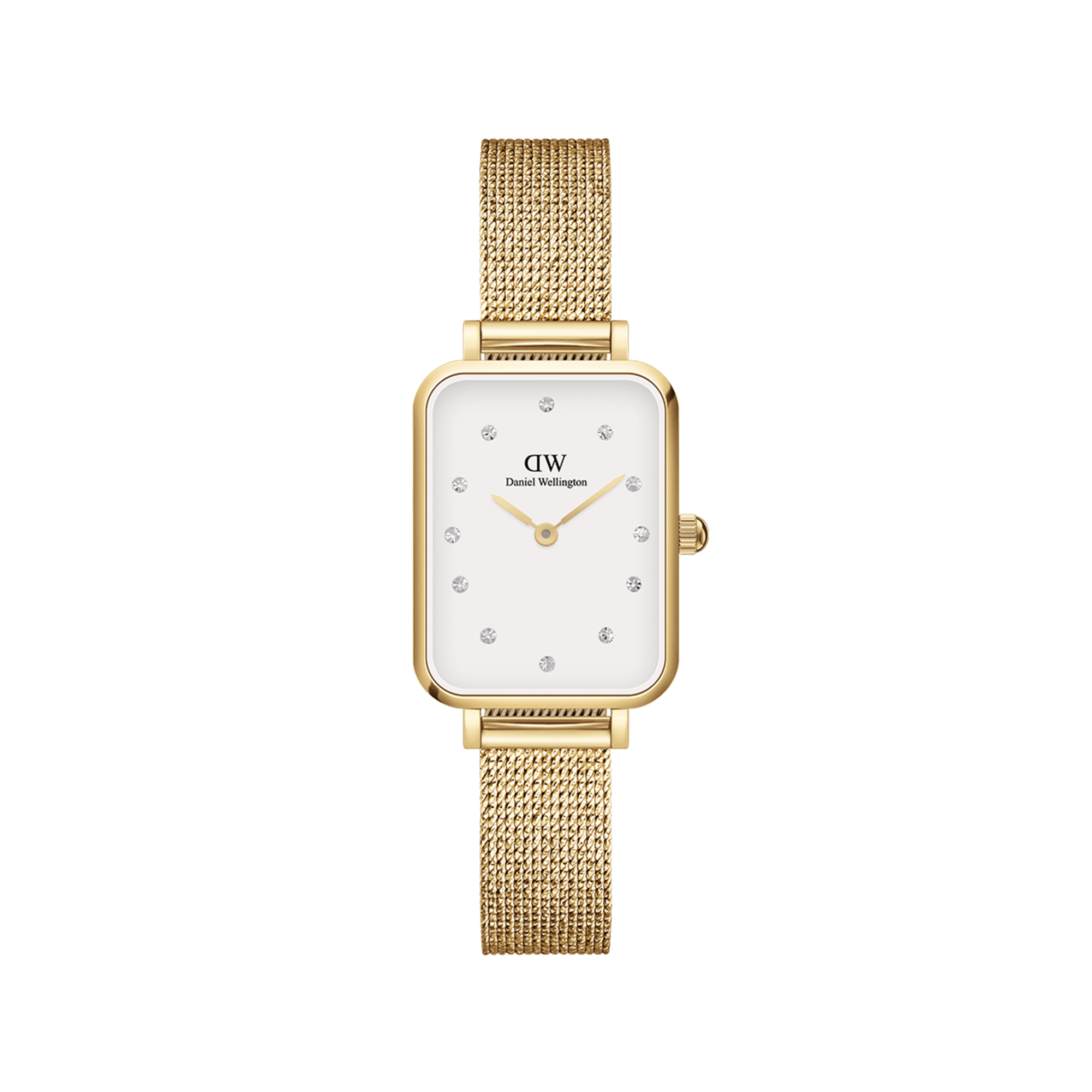 Daniel Wellington Quadro 20X26mm Pressed Gold Lumine White Watch DW00100599