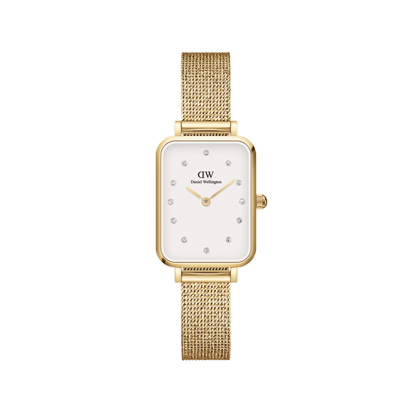Daniel Wellington Quadro 20X26mm Pressed Gold Lumine White Watch DW00100599