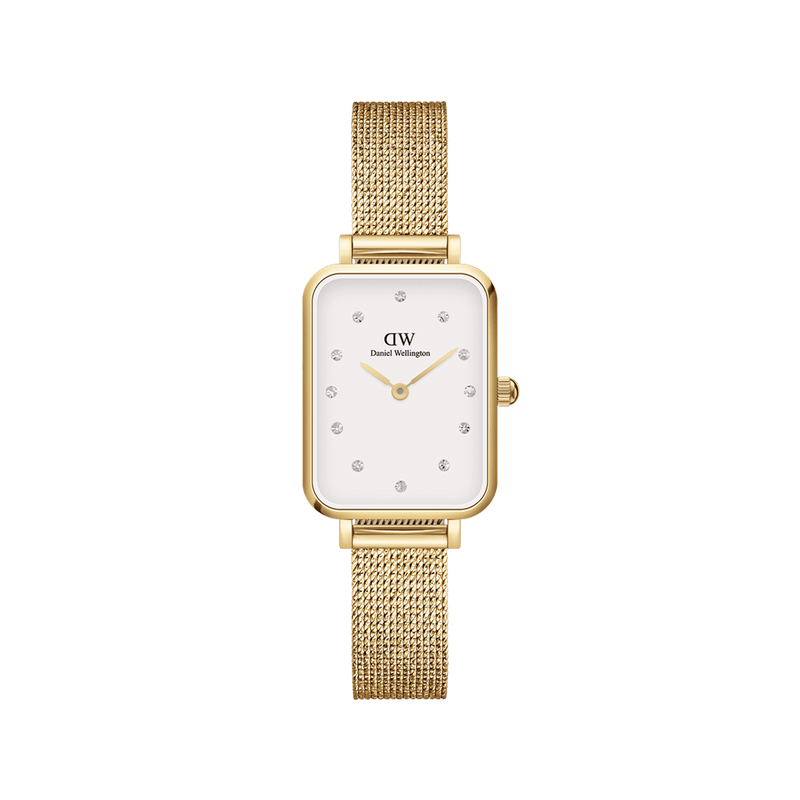 Daniel Wellington Quadro 20X26mm Pressed Gold Lumine White Watch