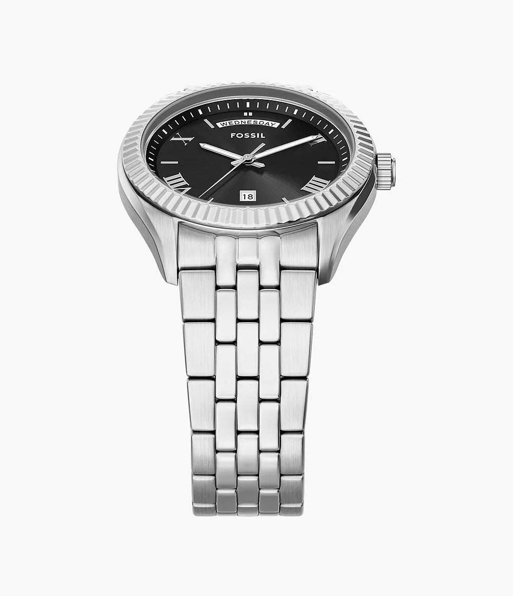 Fossil Campbell Three-Hand Day-Date Stainless Steel Watch FS6139