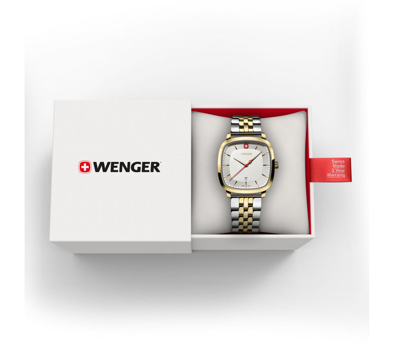 Wenger Vintage Classic 37mm White Dial Stainless Steel Watch 01.1921.104