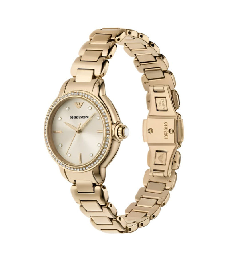 Armani Gold Tone Stainless Steel Watch with Cream Dial AR11609
