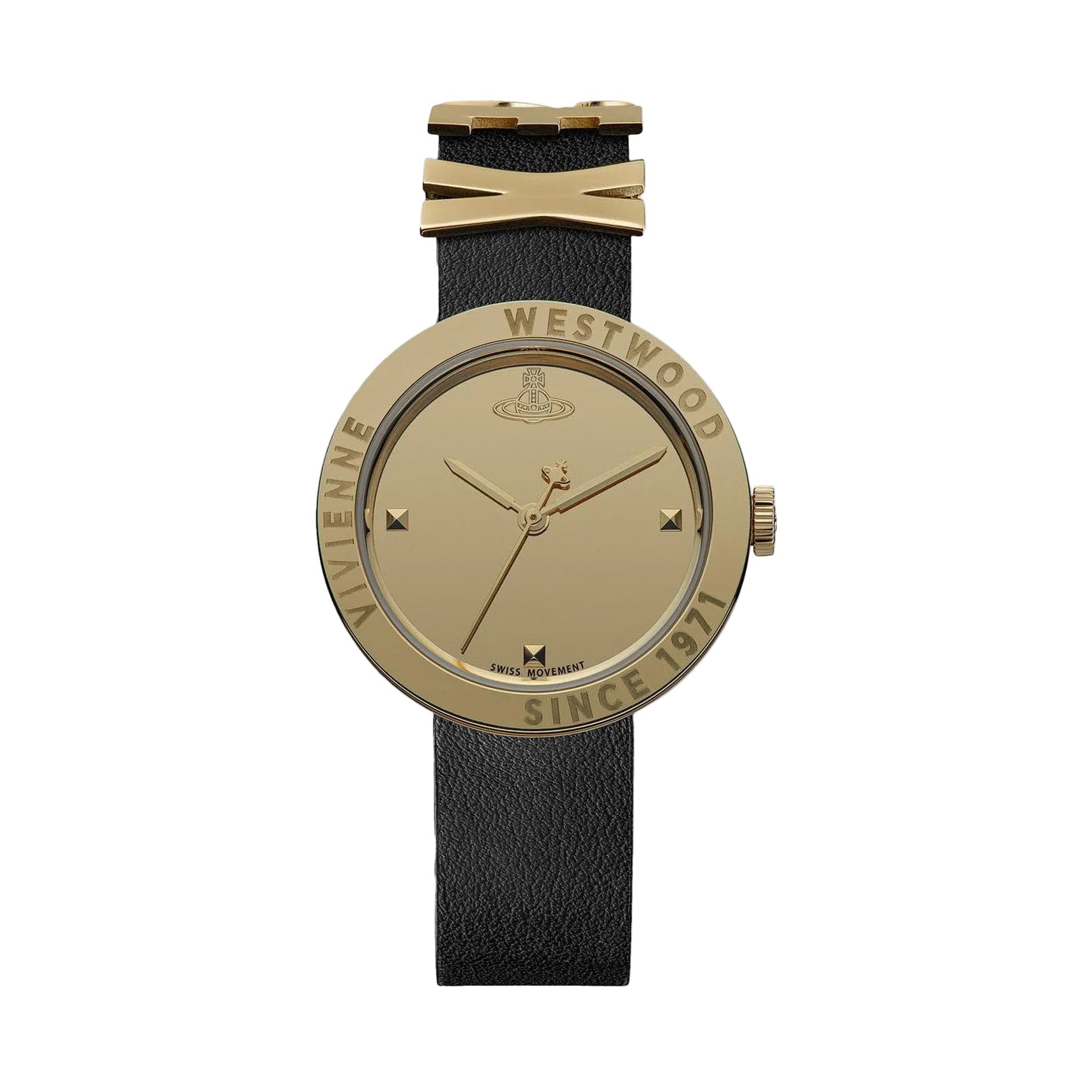 Vivienne Westwood The Rebel Gold Dial Leather Women's Watch VV303BKGD