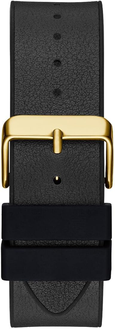 Guess Legend Black Dial Leather Strap Watch GW0500G1