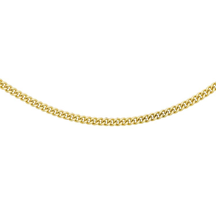 18K Yellow Gold Solid Diamond Cut Curb Chain Necklace 50cm 7.13.0035