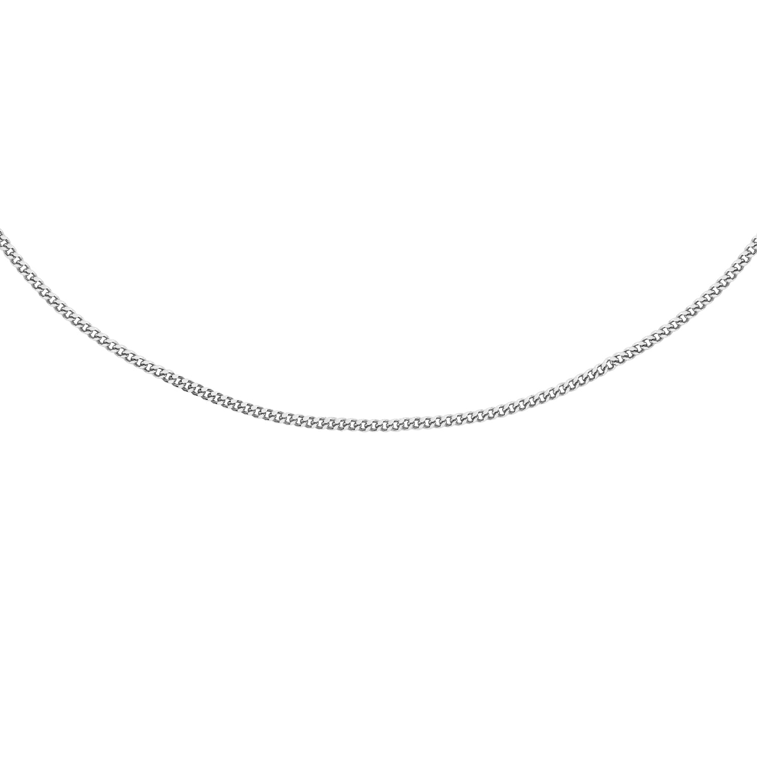 18K White Gold Diamond Cut Curb Chain Stylish Contemporary Jewelry