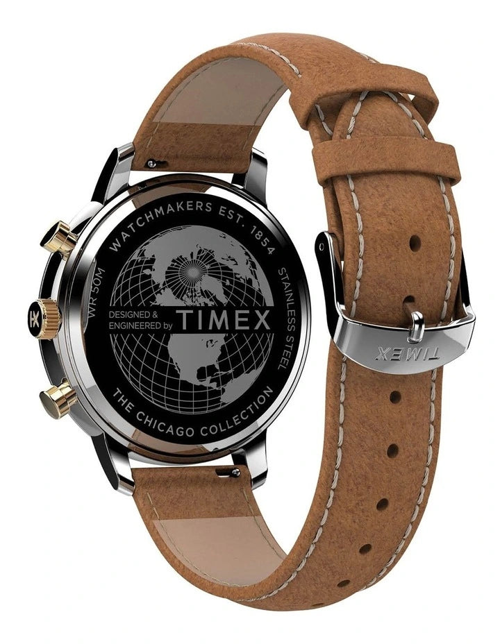 Timex Chicago Tan Leather Chronograph Watch TW2U39000