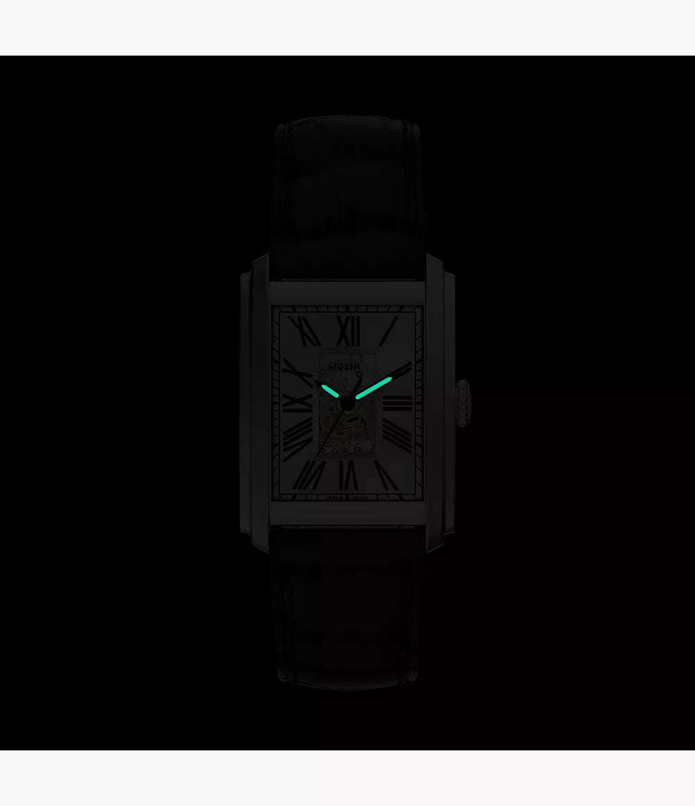 Fossil Carraway Automatic Brown Croco Leather Watch ME3272