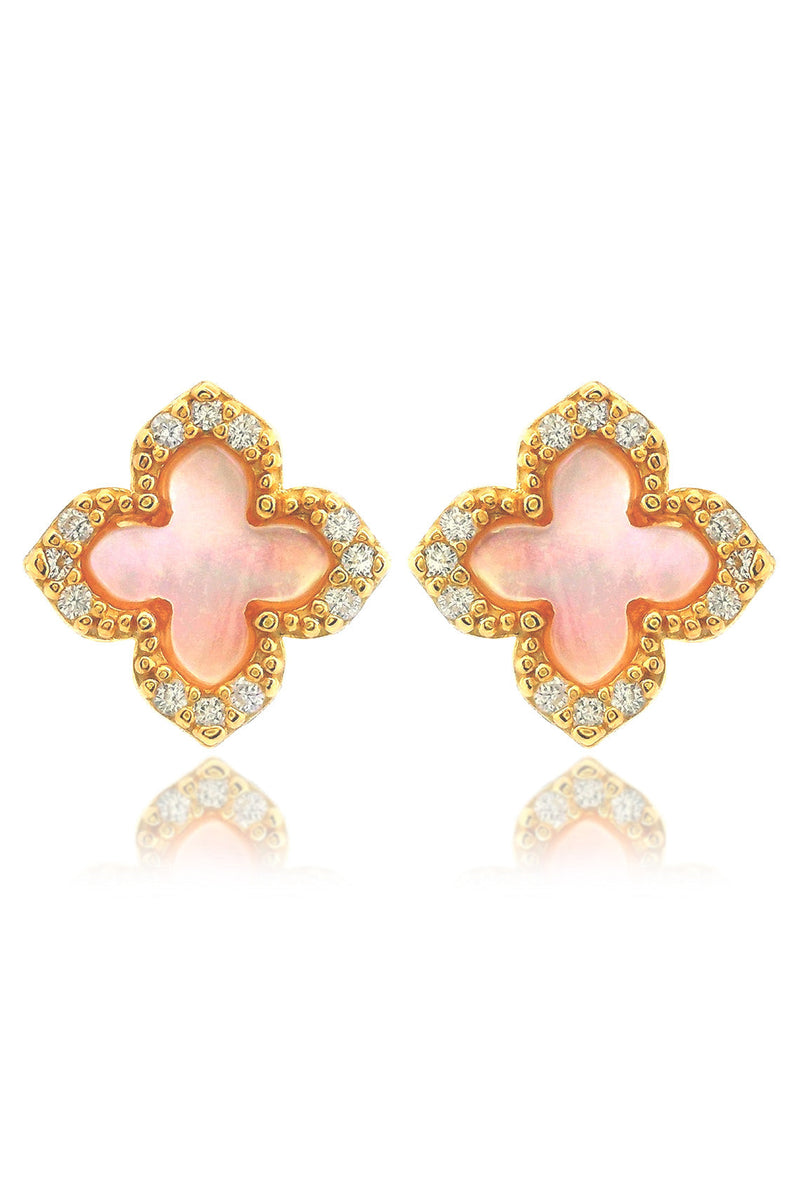 SYDNEY SOIRÉE FAIRWATER MOTHER OF PEARL STUD EARRINGS GOLD