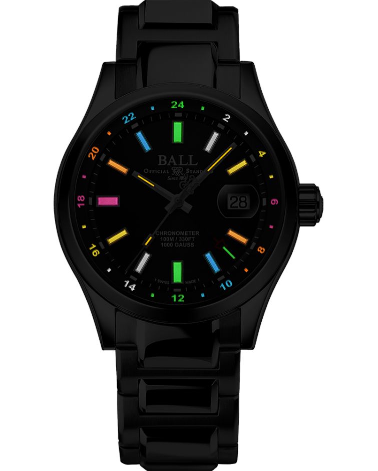 Ball Engineer III Endurance 1917 GMT Rainbow Tubes GM9100C-S2C-GYR