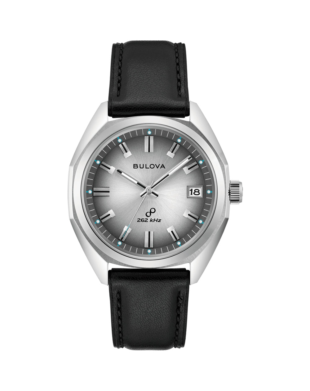 Bulova Classic Jet Star Black Leather Strap Grey Dial Watch 96B414 ...