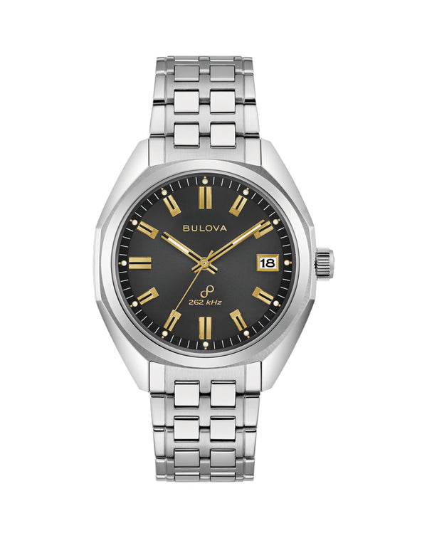 Bulova Classic Jet Star Stainless Steel Black Dial Watch 96B415