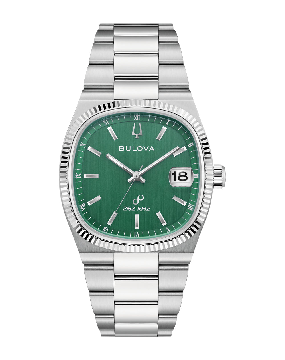 Bulova Super Seville Green Dial Stainless Steel Watch 96B439