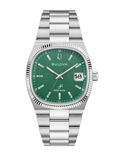Bulova Super Seville Green Dial Stainless Steel Watch 96B439