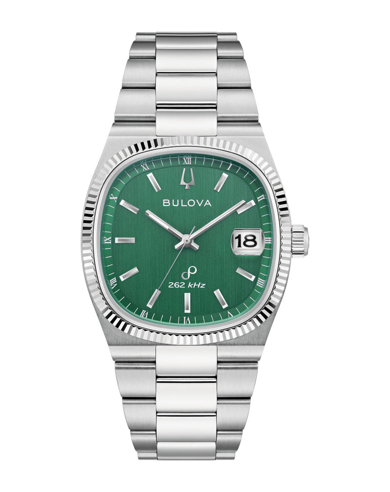 Bulova Super Seville Green Dial Stainless Steel Watch 96B439