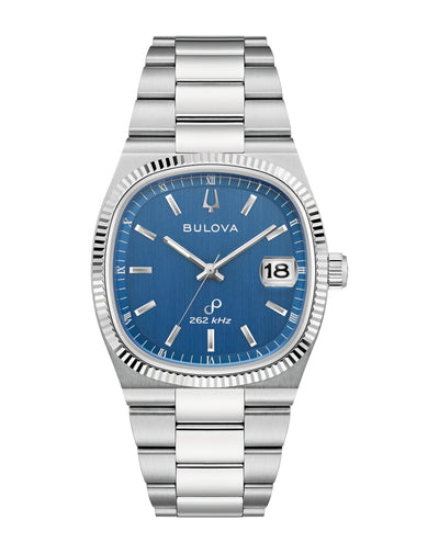 Bulova Super Seville Blue Dial Stainless Steel Watch 96B440