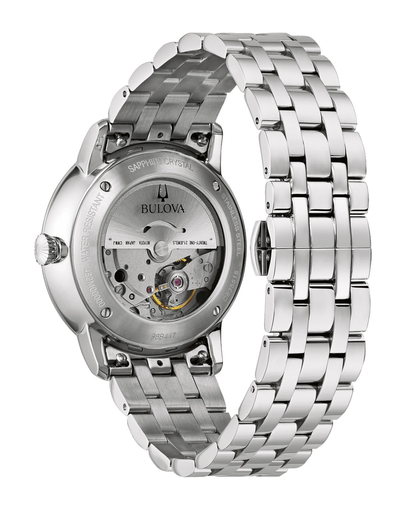 Bulova Hudson Blue Dial Stainless Steel Watch 96B447