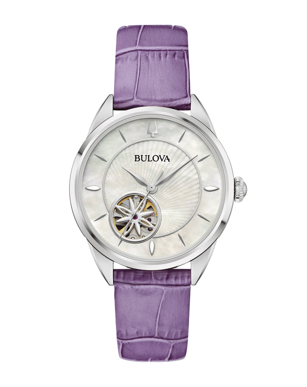 Bulova Classic Sutton White Dial Leather Strap Watch 96L339
