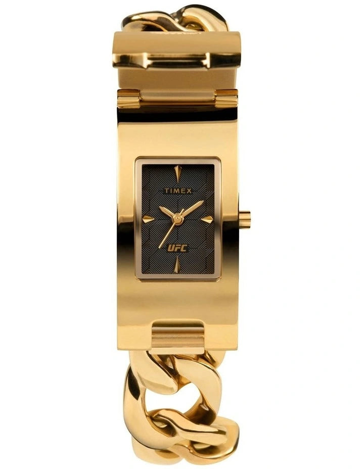 Timex UFC Stainless Gold Steel Bracelet Rectangle Dial Analogue Watch TW2V55500