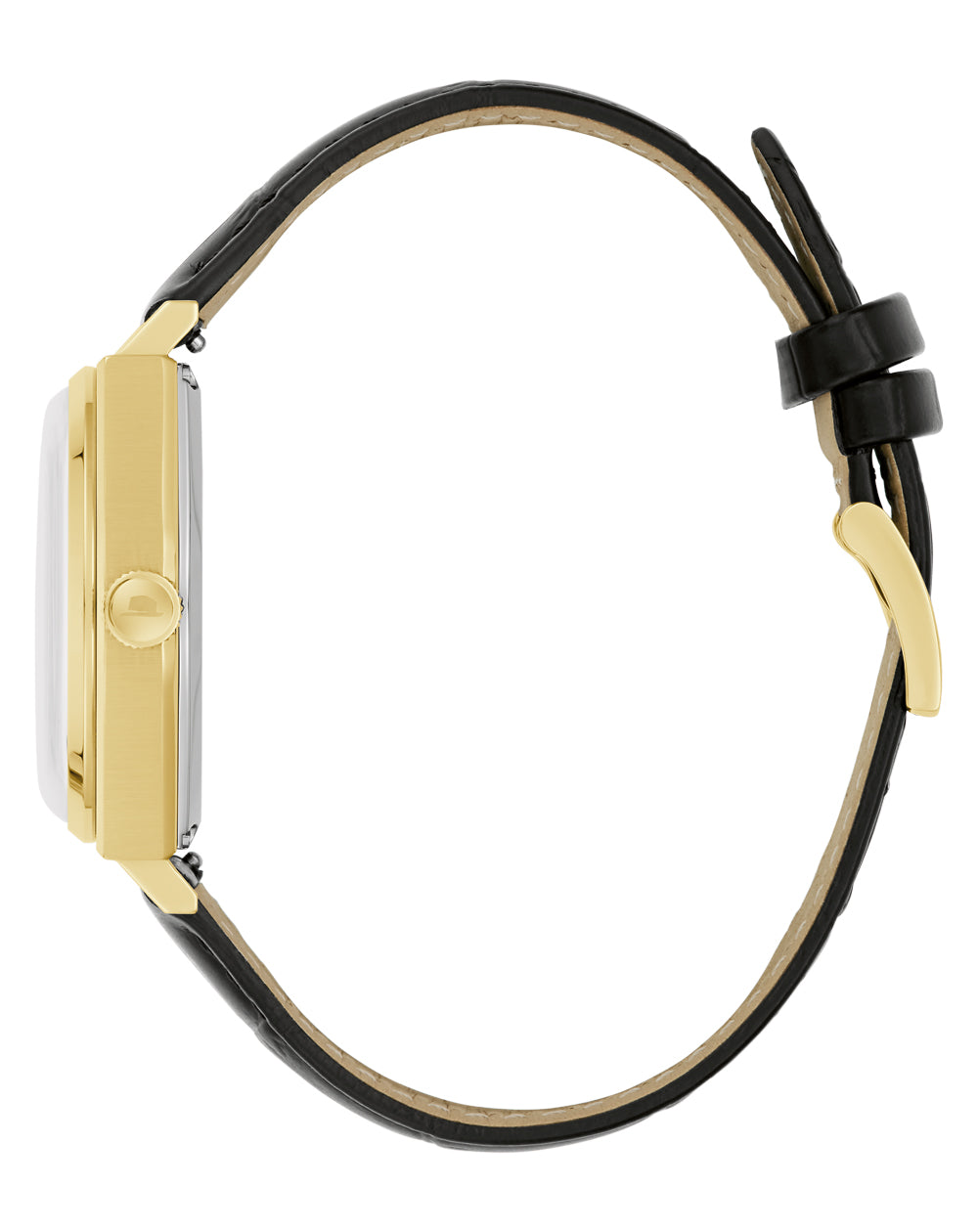 Profile view of the Bulova Frank Sinatra 97B243 gold-tone 37mm steel case.