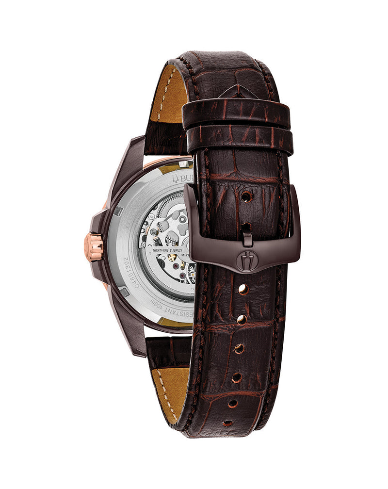 Bulova Rose Gold Classic Automatic Mens Watch 98A165