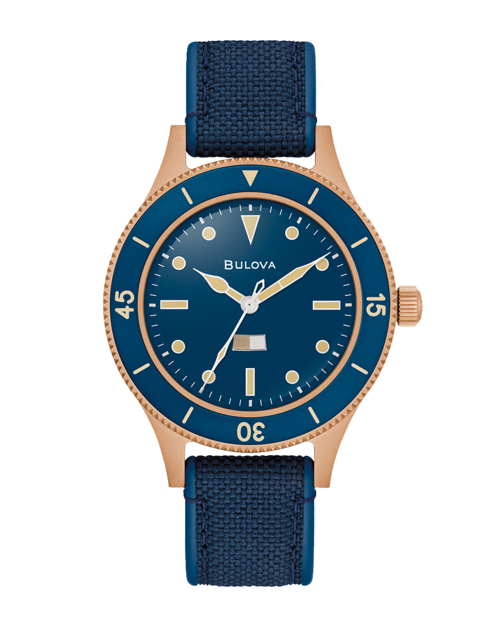 Bulova MIL-Ships Special Edition Blue Dial Nylon Strap Watch 98A325