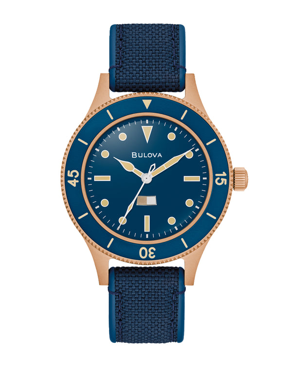 Bulova MIL-Ships Special Edition Blue Dial Nylon Strap Watch 98A325