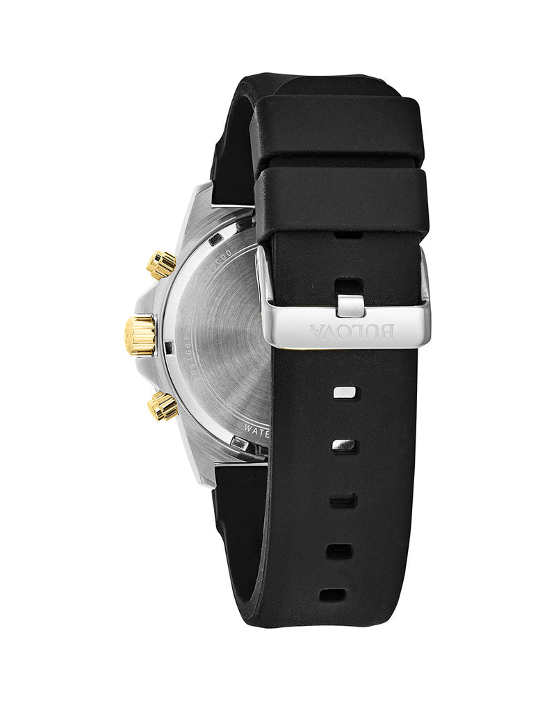 Bulova Marine Star Grey Dial Black Band Chronograph Men's Watch 98B277