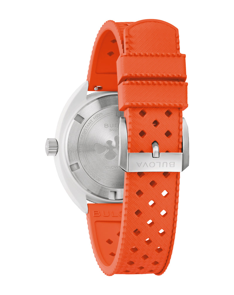 Bulova Snorkel Clownfish White Dial Rubber Strap Watch 98B448