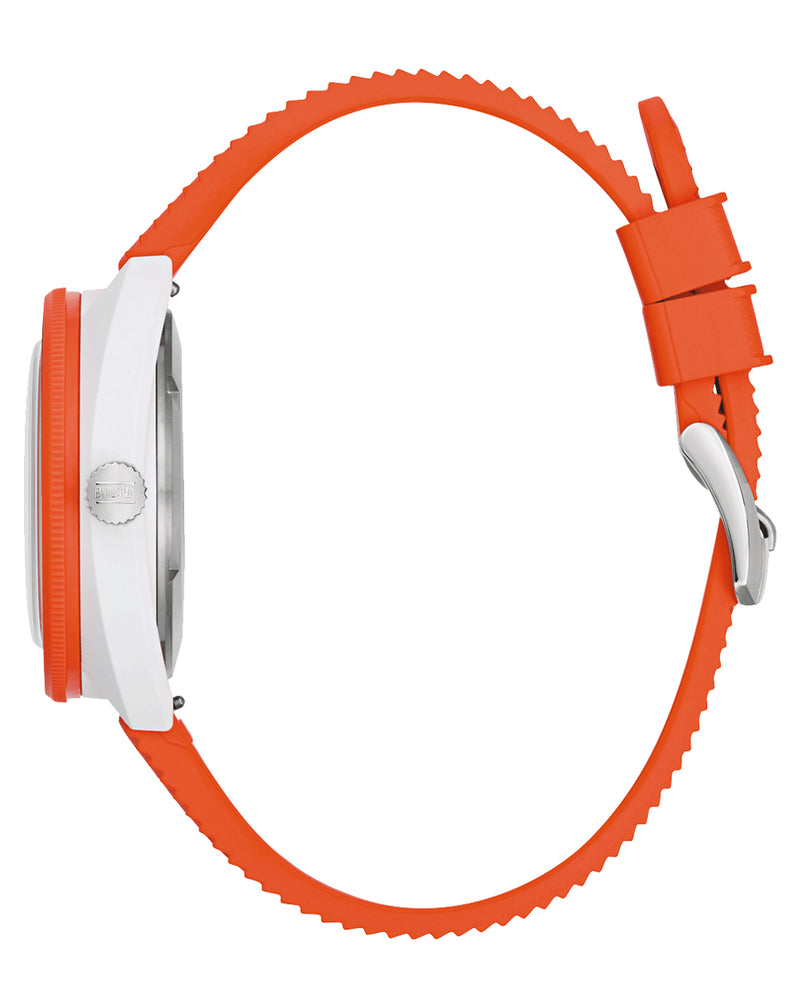 Bulova Snorkel Clownfish White Dial Rubber Strap Watch 98B448