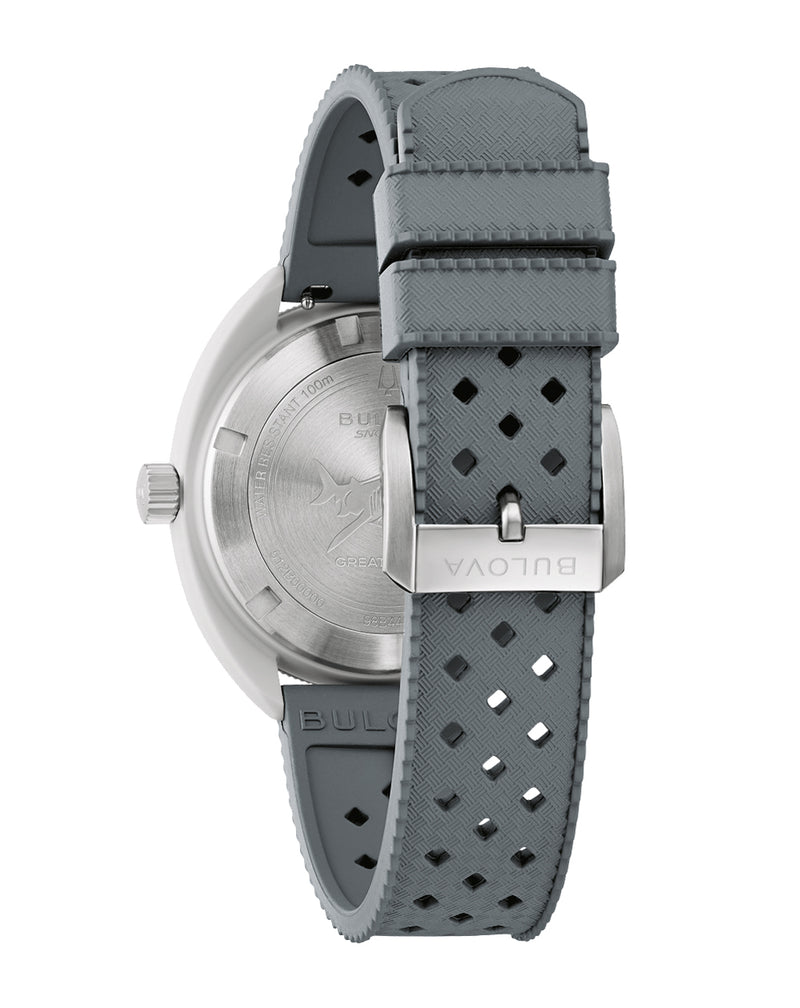 Bulova Snorkel White Dial Rubber Strap Watch 98B449
