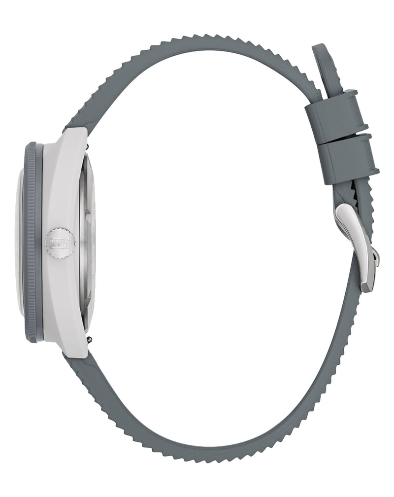 Bulova Snorkel White Dial Rubber Strap Watch 98B449