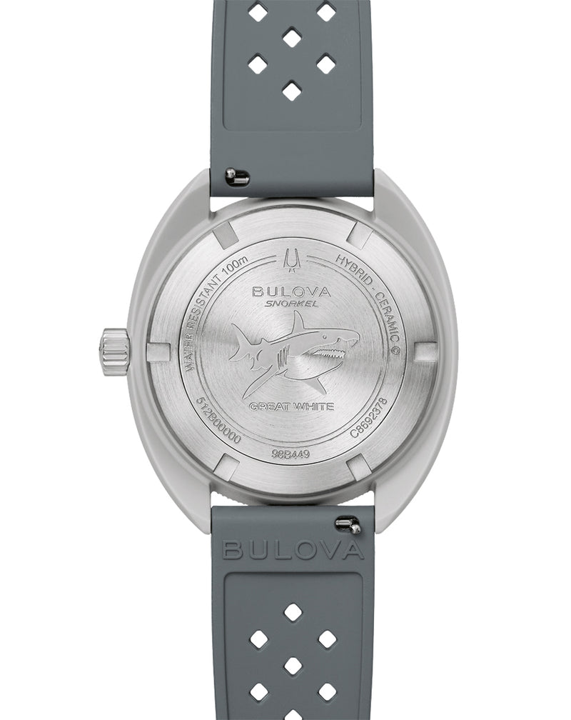 Bulova Snorkel White Dial Rubber Strap Watch 98B449