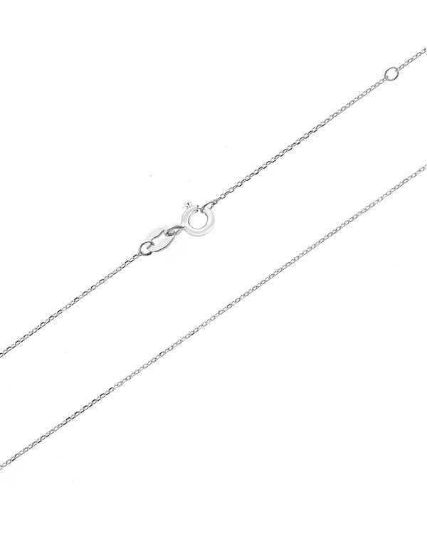 9K White Gold Fine Cable Chain Adjustable Contemporary Jewelry Piece