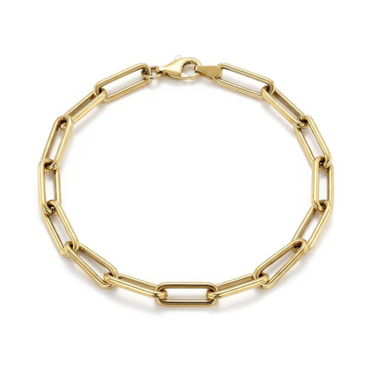 9K Yellow Gold Paperchain Bracelet 20cm